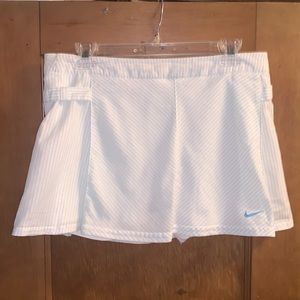 Nike White & Blue Striped Tennis Skirt